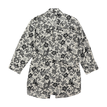 Black Floral Button Down