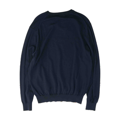 Navy Solid Pullover Sweater