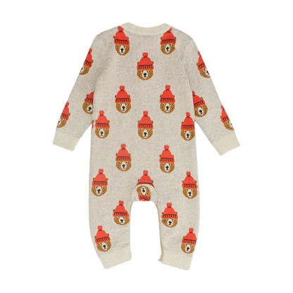 Beige Print One-Piece