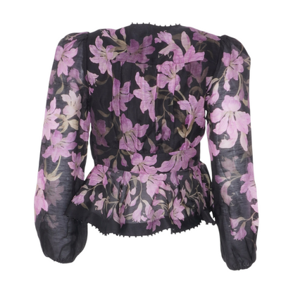Purple Dawning V-Neck Beaded Blouse