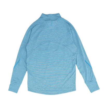 Blue Solid 1/4 Zip Pullover