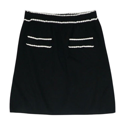 Black Solid Midi Skirt