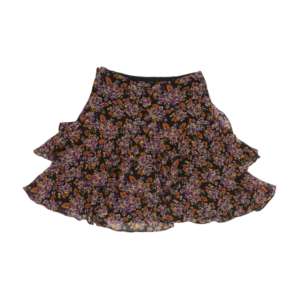 Black Floral Mini Skirt