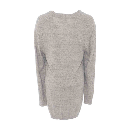 Beige Solid Cardigan Sweater
