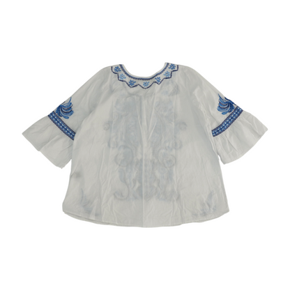 White Plus Print Blouse