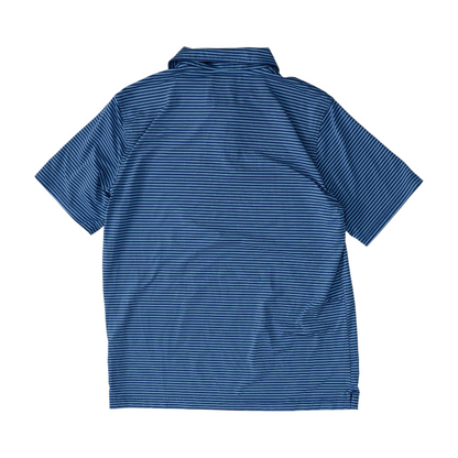 Blue Striped Short Sleeve Polo