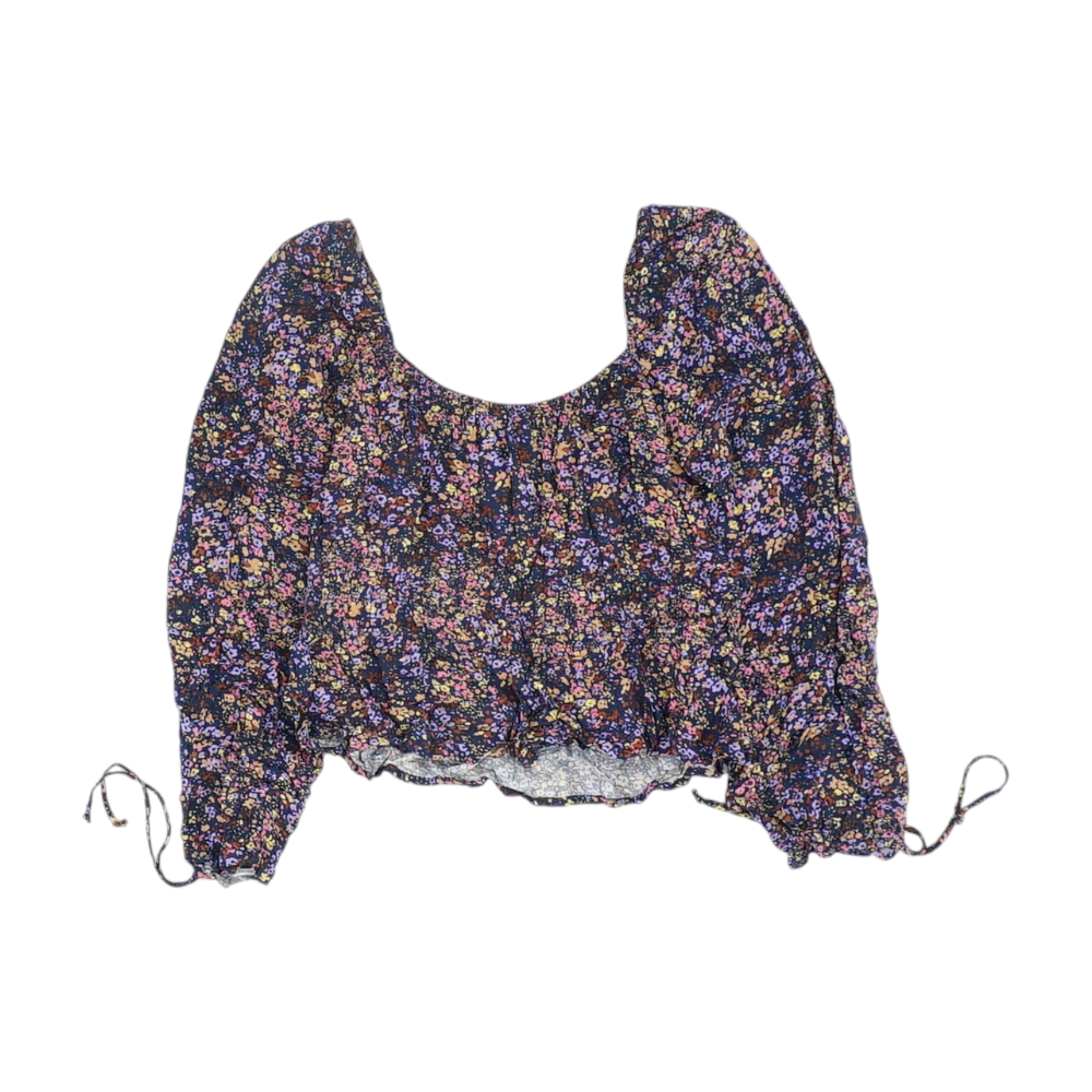 Navy Floral Blouse