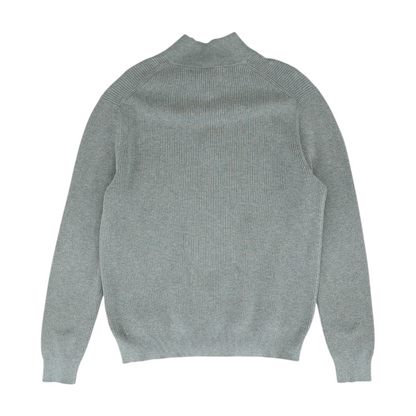 Gray Solid 1/4 Zip Sweater