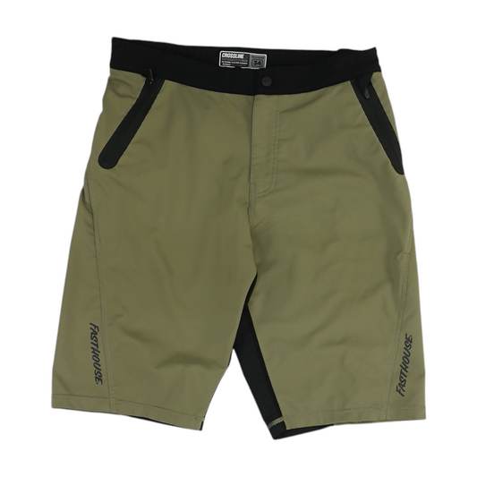 Green Color Block Active Shorts