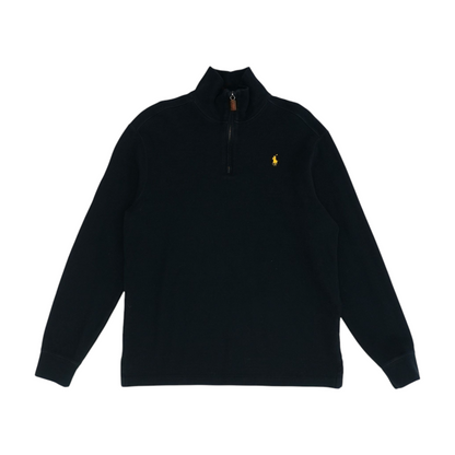 Navy Solid 1/4 Zip Sweater