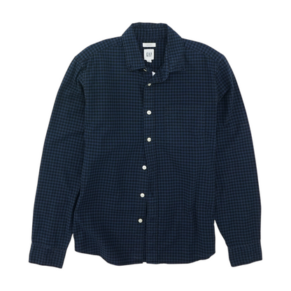 Navy Check Long Sleeve Button Down
