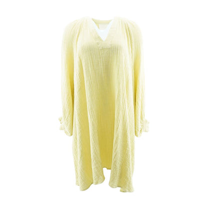 Yellow Solid Midi Dress