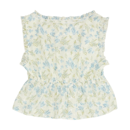 Beige Floral Cropped Blouse
