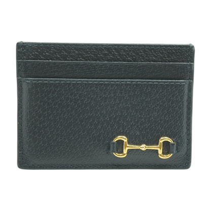 Black Horsebit 1955 Leather Card Wallet