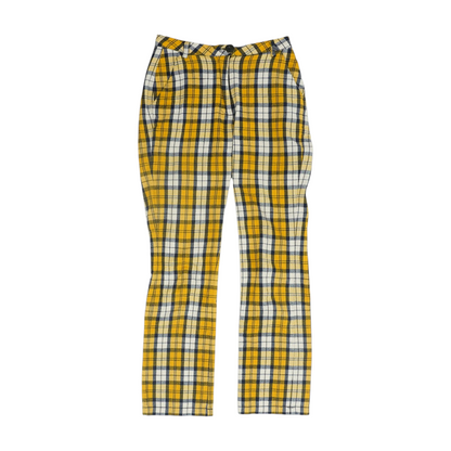 Yellow Plaid Straight Pants