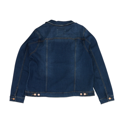 Blue Solid Denim Jacket