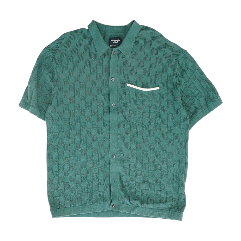 Green Check Flannel Button Down