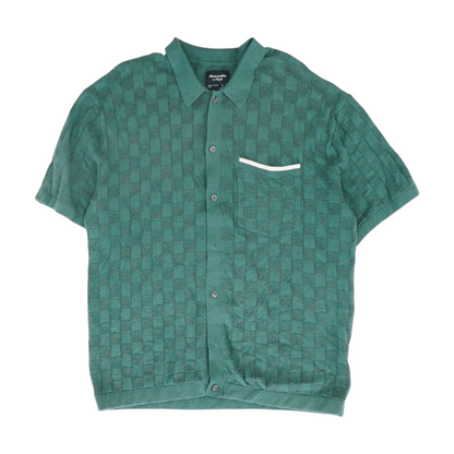 Green Check Flannel Button Down