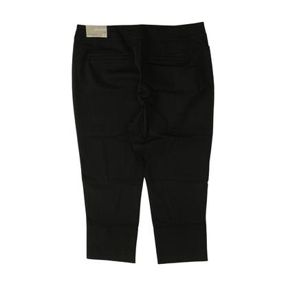 Black Solid Chino Capris