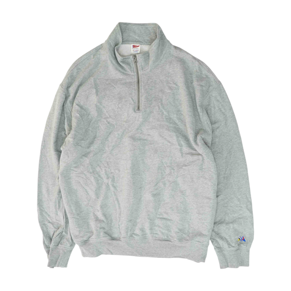 Gray Solid 1/4 Zip Pullover