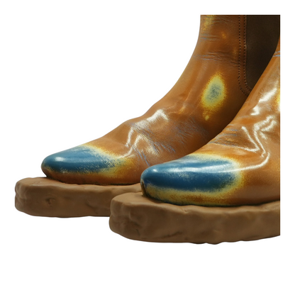 Brown Venga Three-Toned Brushed Leather Boots