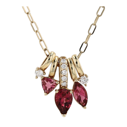 10K Yellow Gold Tourmaline Pendant Necklace