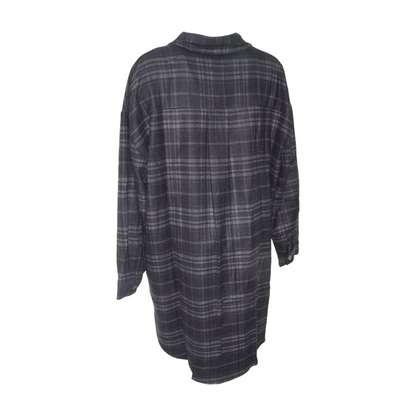 Gray Plaid Midi Dress