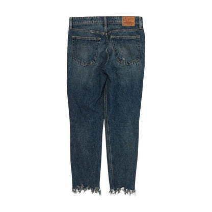 Blue Solid Slim Leg Jeans