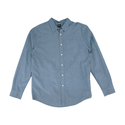 Blue Tall Solid Long Sleeve Button Down