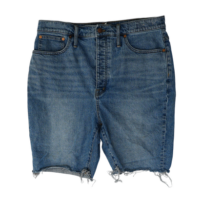 Blue Solid Denim Shorts