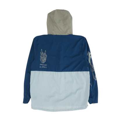 Blue Color Block Hoodie Pullover