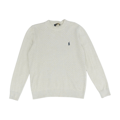 Beige Solid Pullover Sweater