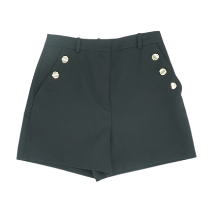 Black Solid Casual Shorts