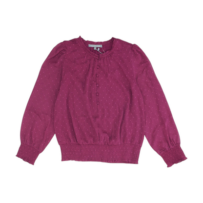 Purple Petite Polka Dot Blouse