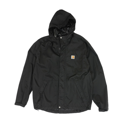 Black Solid Rain Jacket