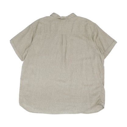 Brown Tall Solid Short Sleeve Button Down