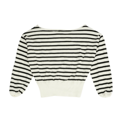 White Striped Pullover Sweater