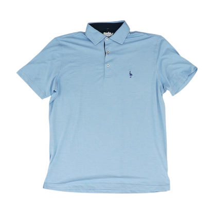 Blue Solid Short Sleeve Polo