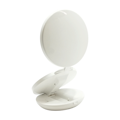 White Lighted Compact Travel Mirror