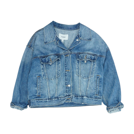 Blue Solid Denim Jacket