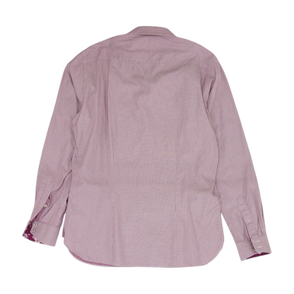 Magenta Abstract Long Sleeve Button Down