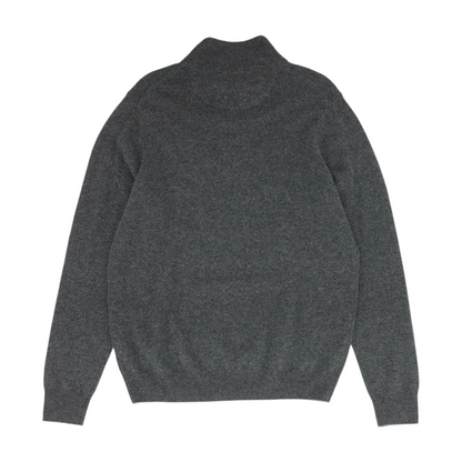 Gray Solid 1/4 Zip Sweater