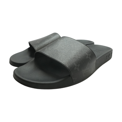 Black Waterfront Mule in Monogram Eclipse