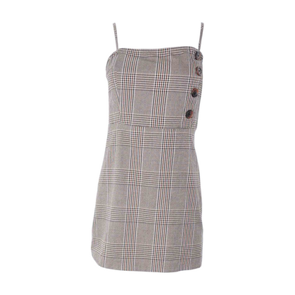 Gray Plaid Mini Dress