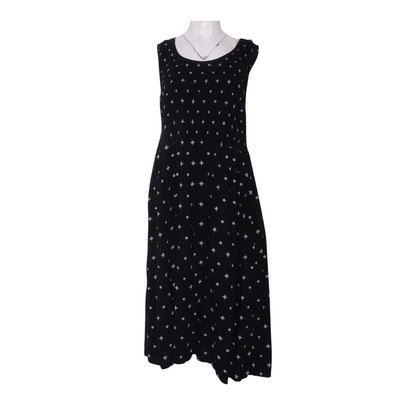 Black Abstract Midi Dress