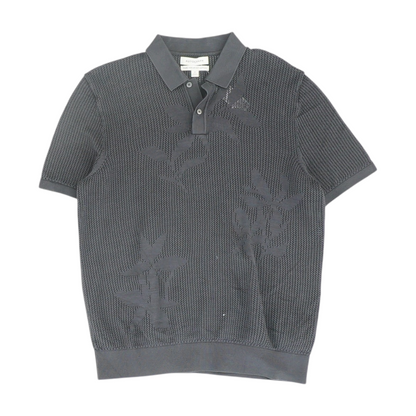 Gray Floral Short Sleeve Polo