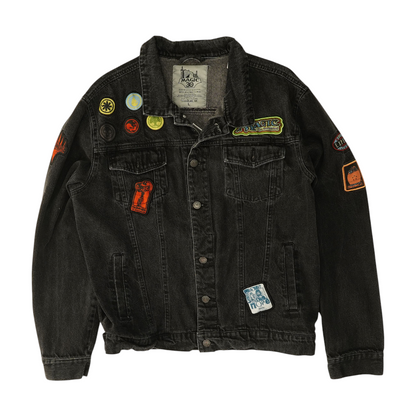 Black Solid Denim Jacket