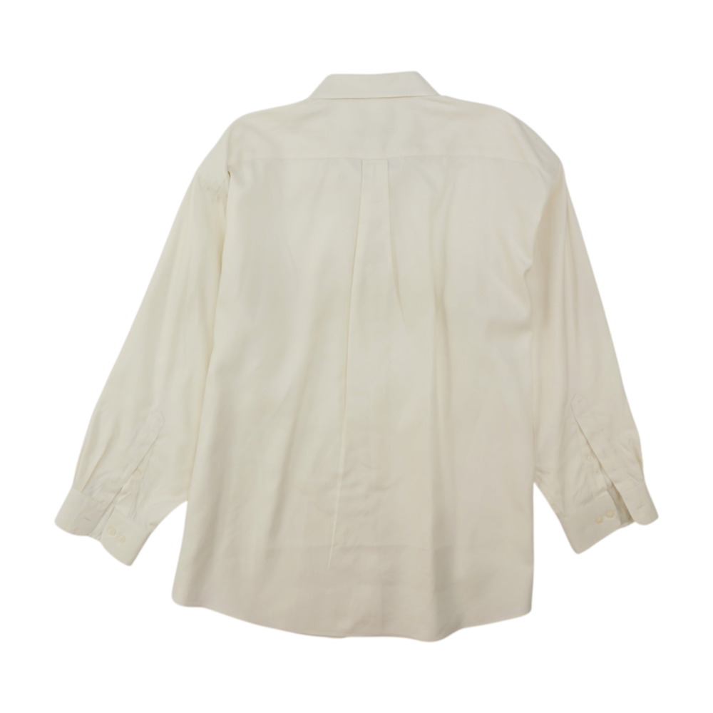 Beige Solid Long Sleeve Button Down