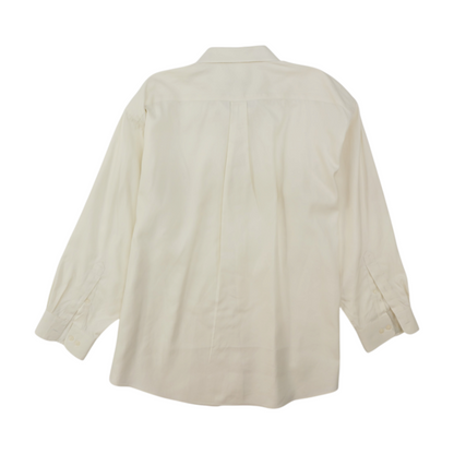 Beige Solid Long Sleeve Button Down
