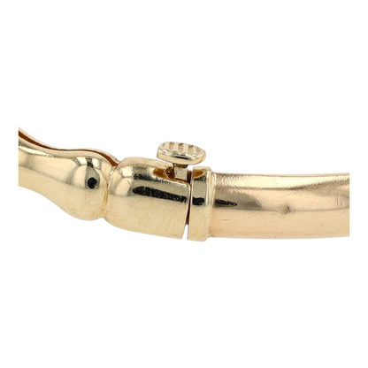 14K Two-Tone Gold Red Stone Bangle Bracelet